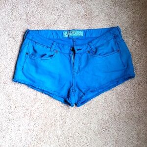 Bright blue jean shorts